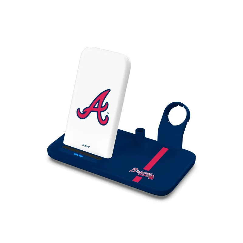 atlanta braves wireless charging station mlb edition