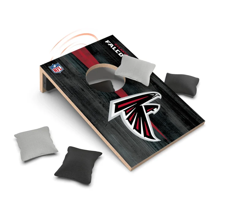 atlanta falcons cornhole set with bluetooth speaker scaled