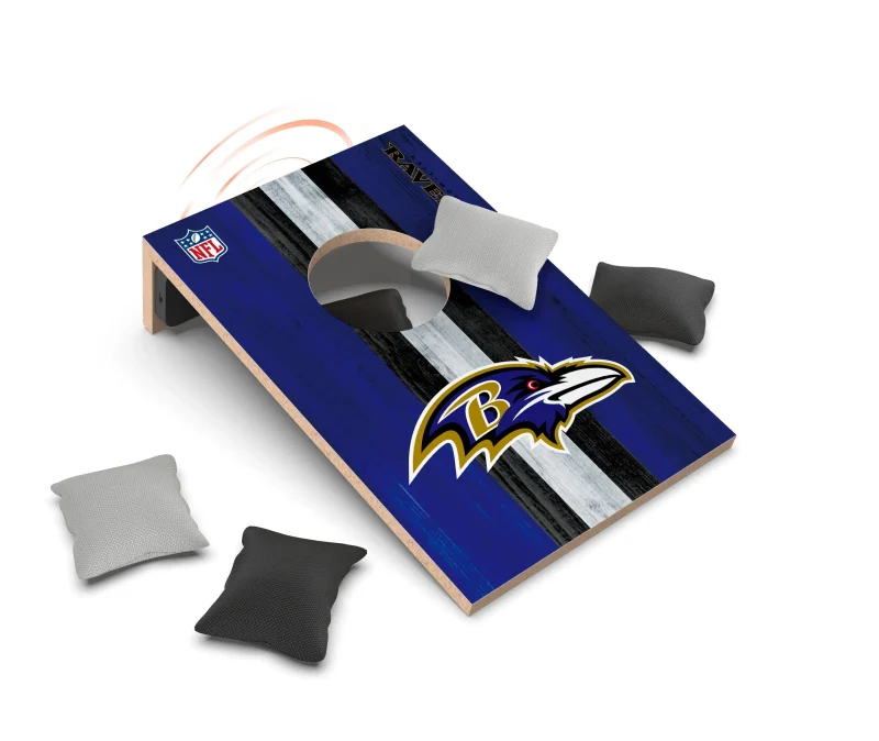 baltimore ravens cornhole set with bluetooth speaker scaled