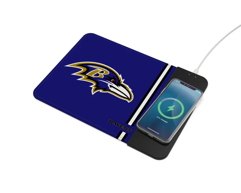 baltimore ravens nfl wireless charging mouse pad scaled