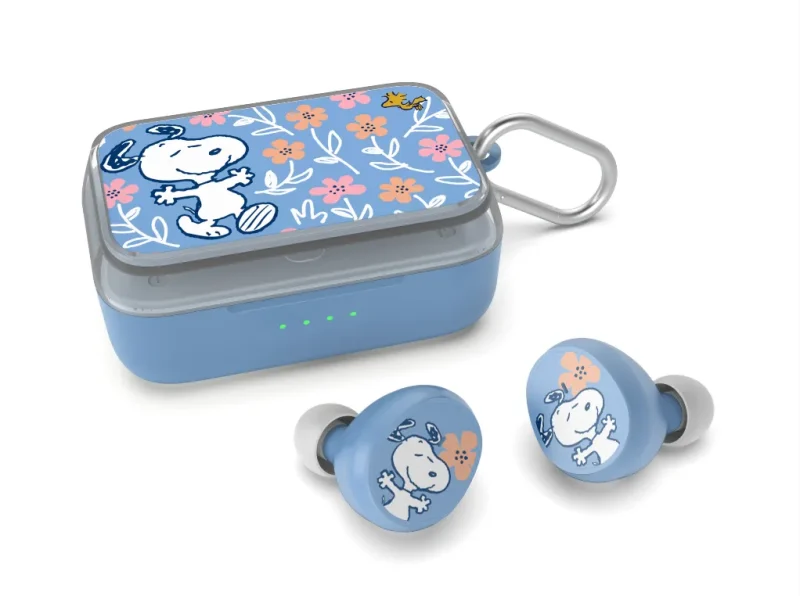 blue floral wireless earbuds true bluetooth