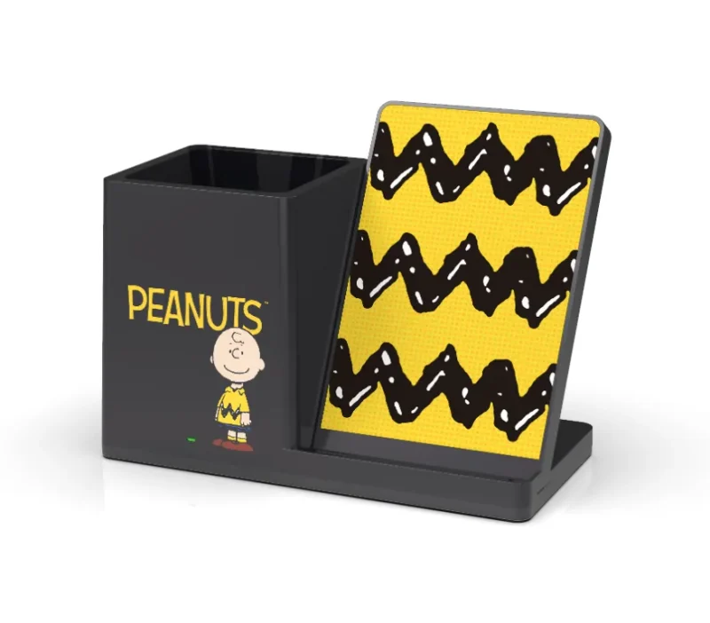 charlie brown wireless charging pen cup