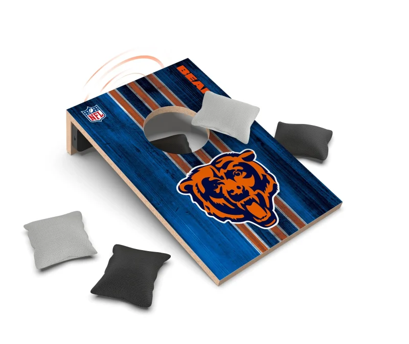 chicago bears cornhole set with bluetooth speaker scaled