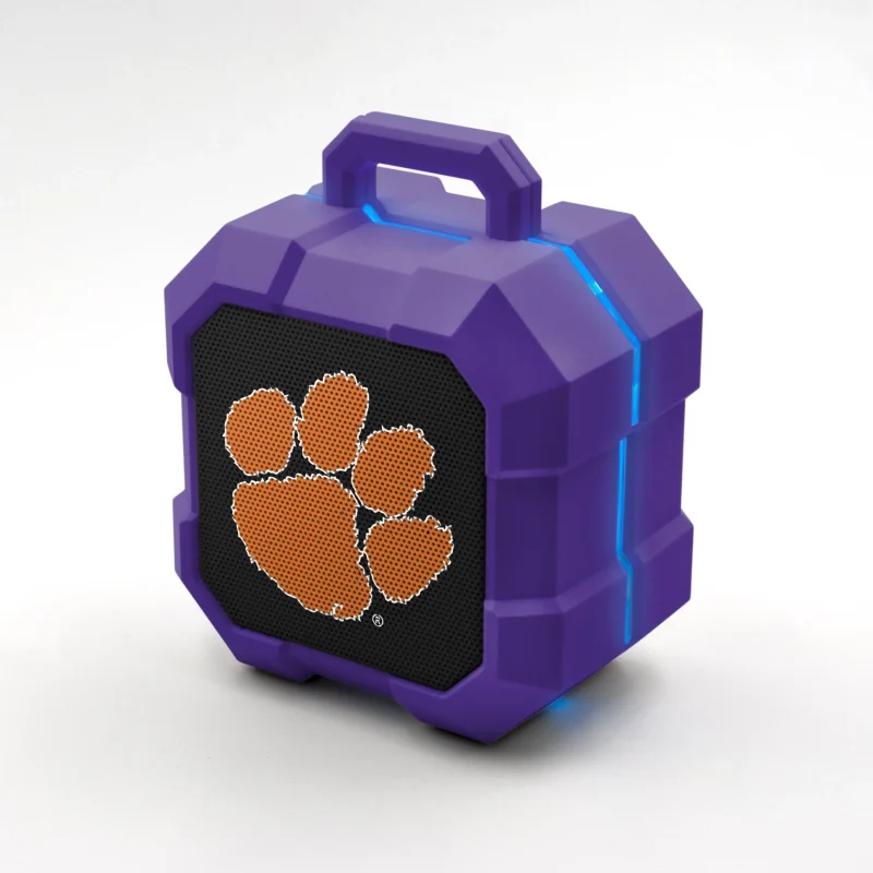 clemson tigers led bluetooth speaker with shockbox technology