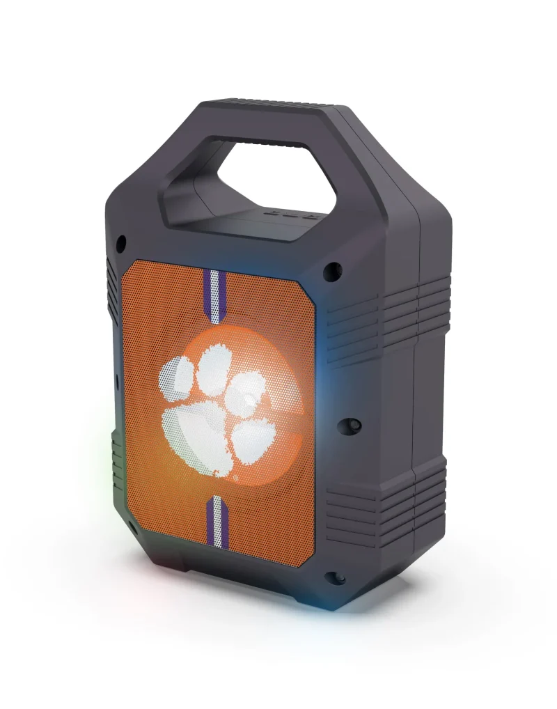 clemson tigers xl bluetooth speaker with led lights