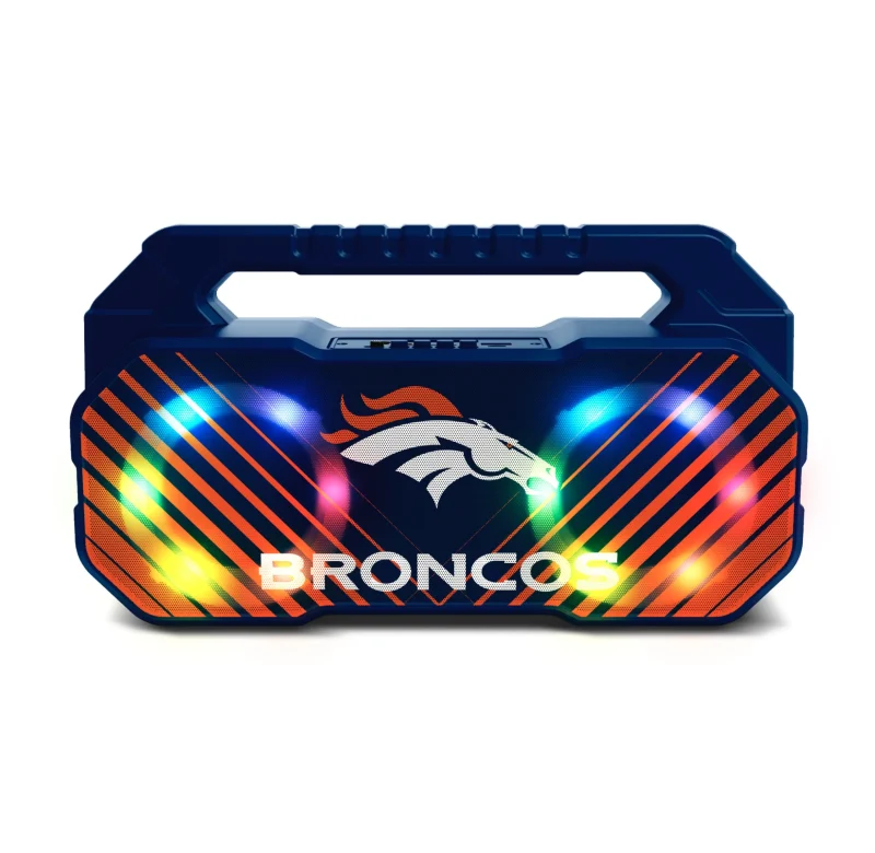 denver broncos bluetooth boombox speaker with fm radio