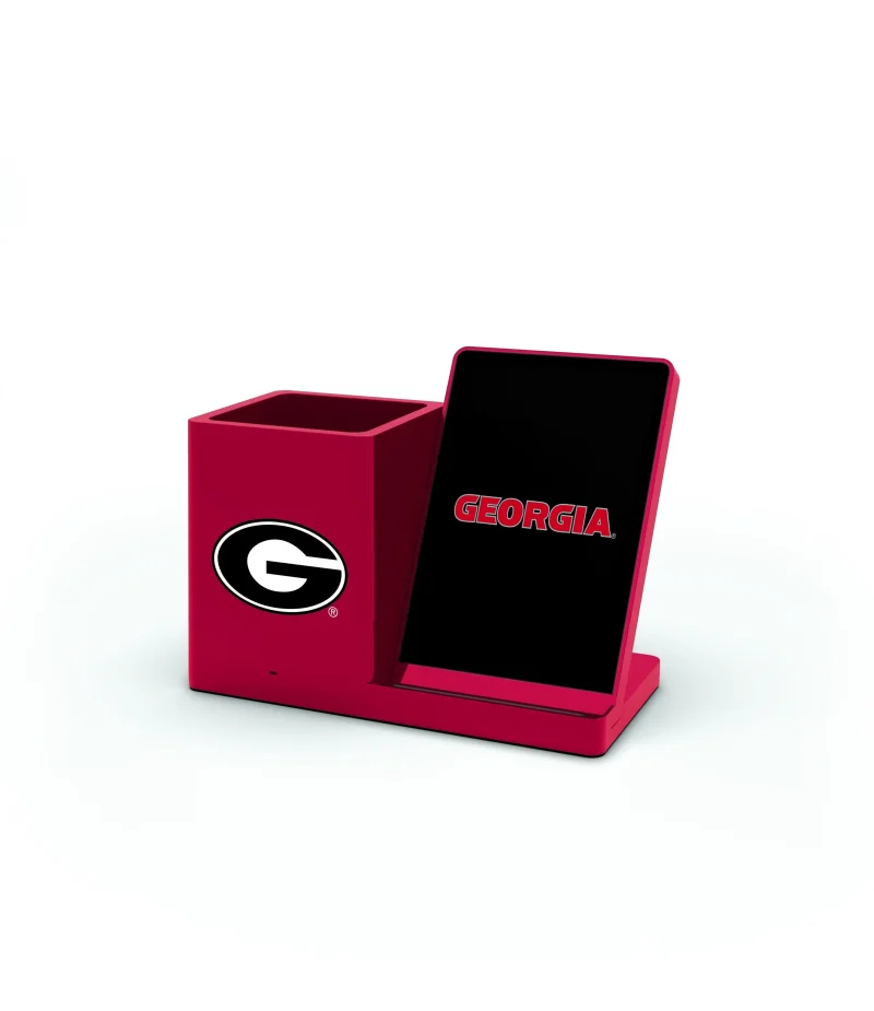 georgia bulldogs pen holder with wireless charging scaled