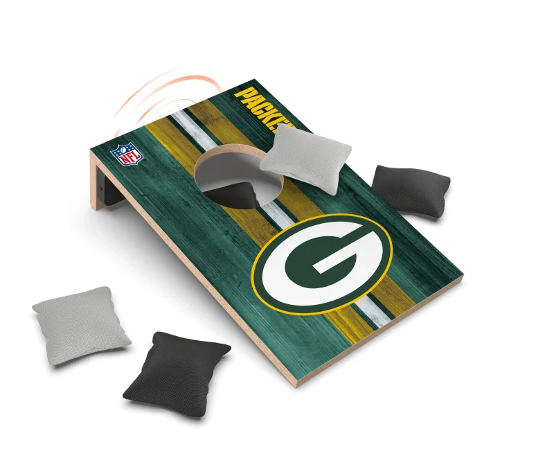 green bay packers cornhole set with bluetooth speaker scaled