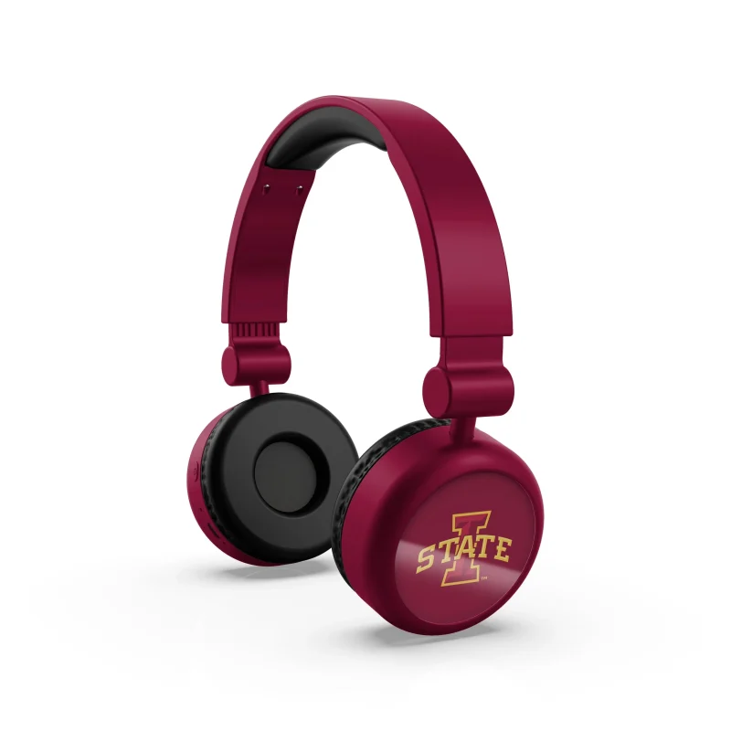 iowa state cyclones wireless bluetooth headphones lightweight on ear scaled