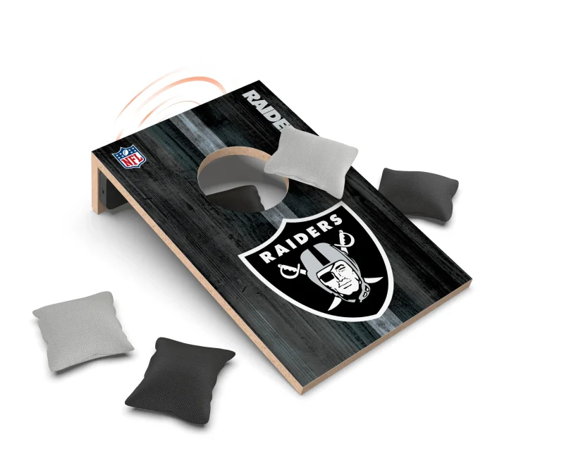 las vegas raiders cornhole set with bluetooth speaker scaled