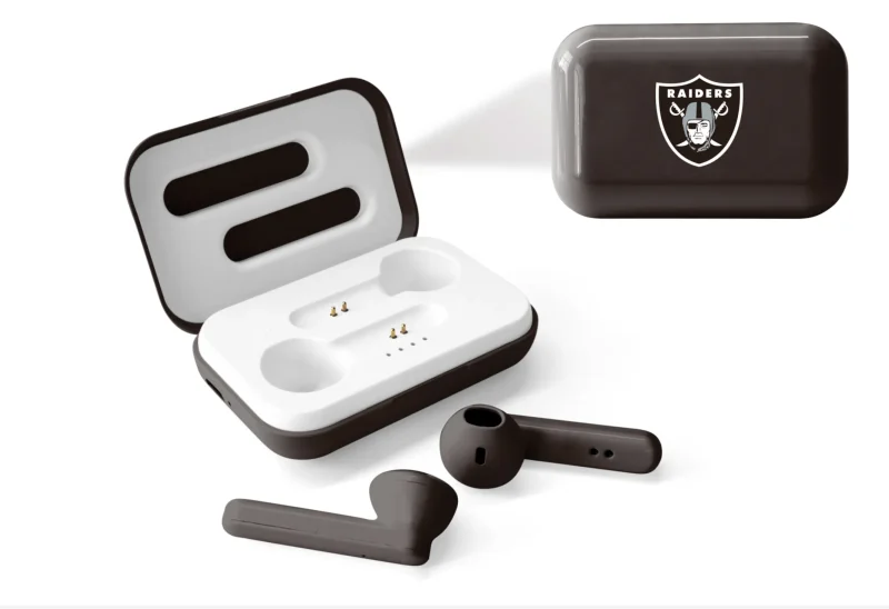 las vegas raiders true wireless earbuds nfl bluetooth v4