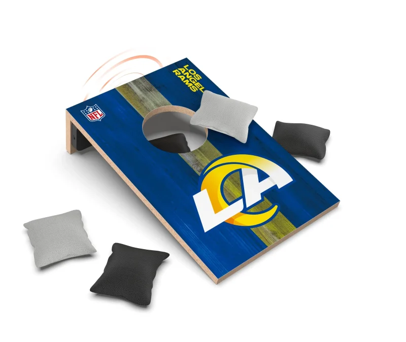 los angeles rams cornhole game bluetooth speaker set scaled