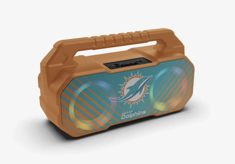 miami dolphins bluetooth boombox with fm radio