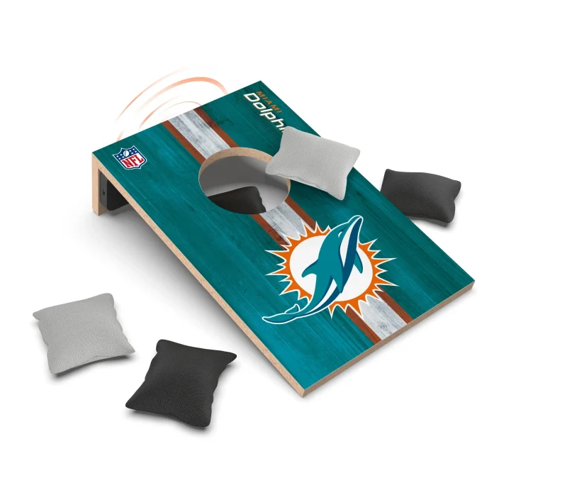 miami dolphins cornhole set w bluetooth speaker scaled