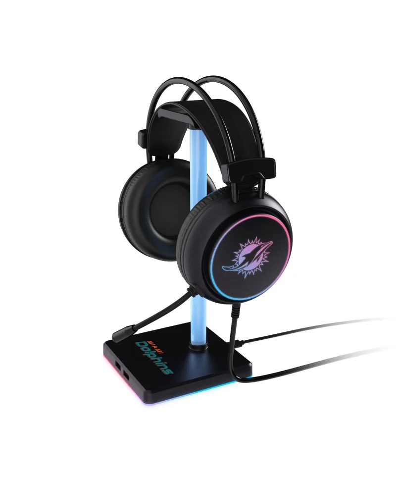 miami dolphins nfl led gaming headset stand