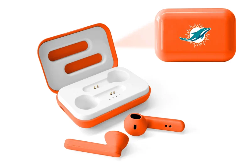 miami dolphins true wireless bluetooth earbuds scaled