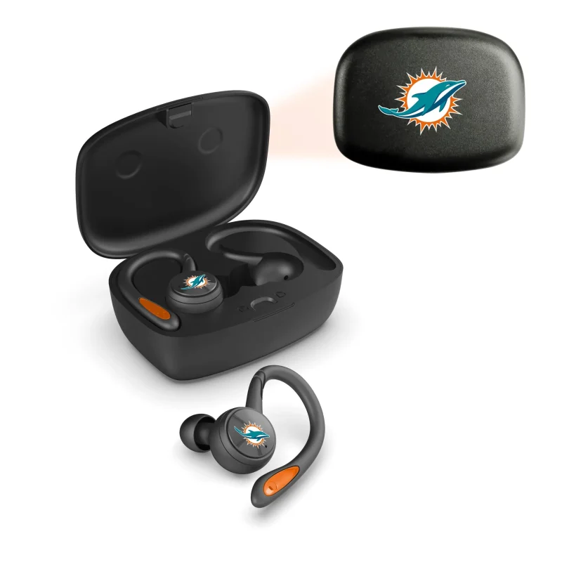 miami dolphins true wireless earbuds nfl bluetooth sport headphones