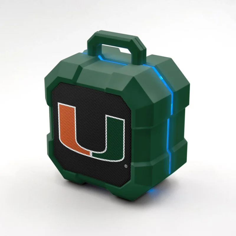 miami hurricanes led bluetooth speaker shockbox edition