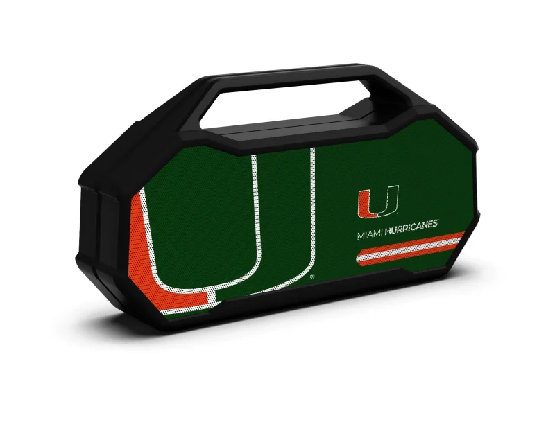 miami hurricanes shockbox xl bluetooth speaker