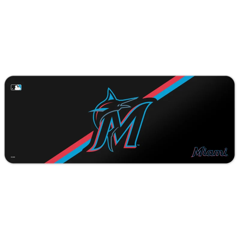 miami marlins mlb desk mat team stripe design scaled