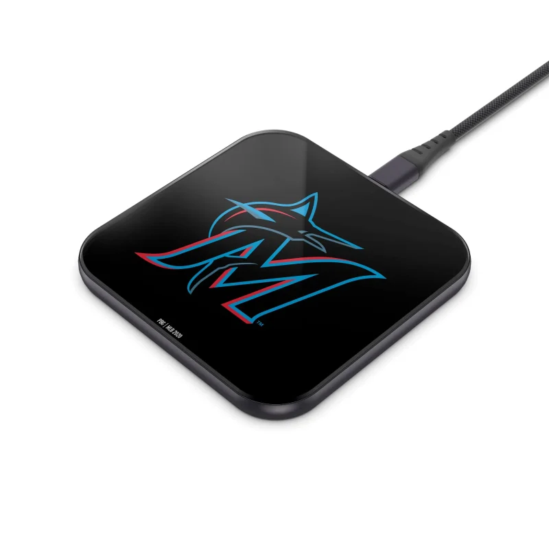 miami marlins wireless charger pad mlb