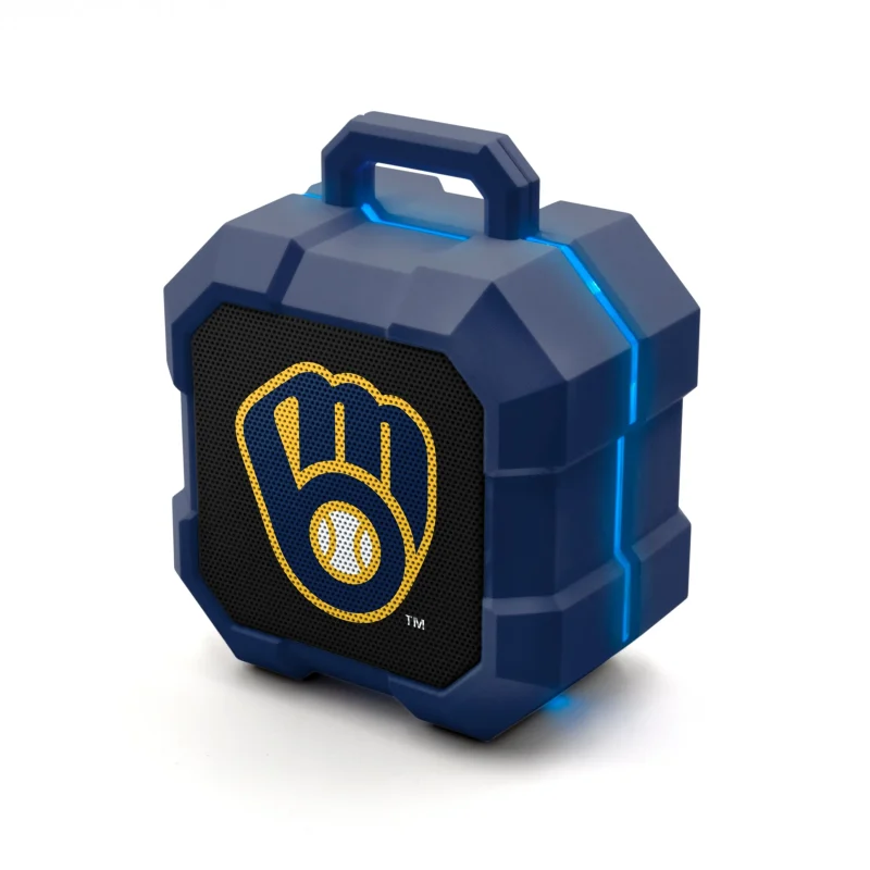 milwaukee brewers led bluetooth speaker with shockbox design