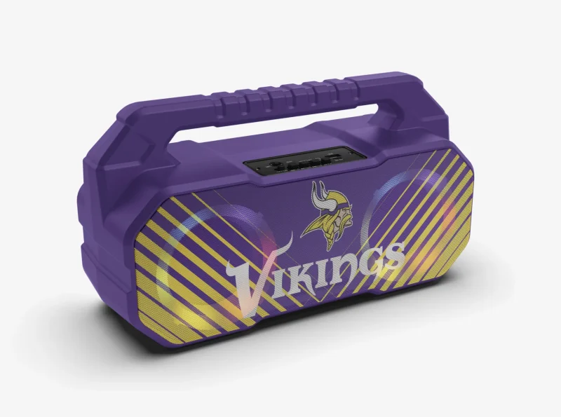 minnesota vikings bluetooth boombox with fm radio