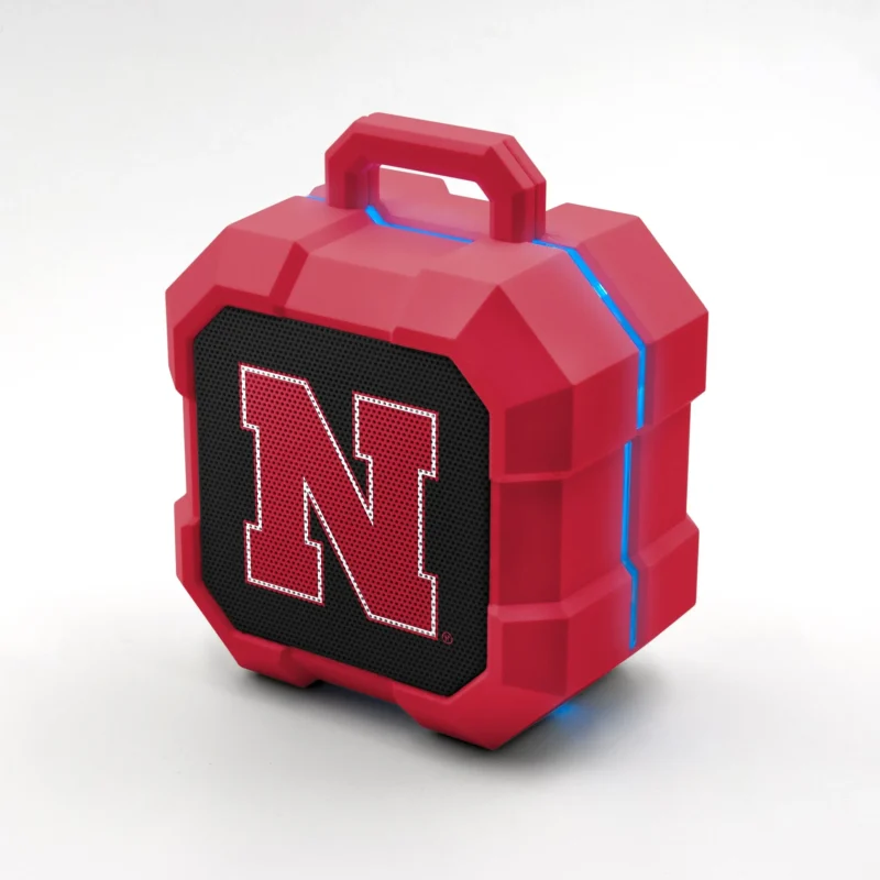 nebraska cornhuskers shockbox led bluetooth speaker