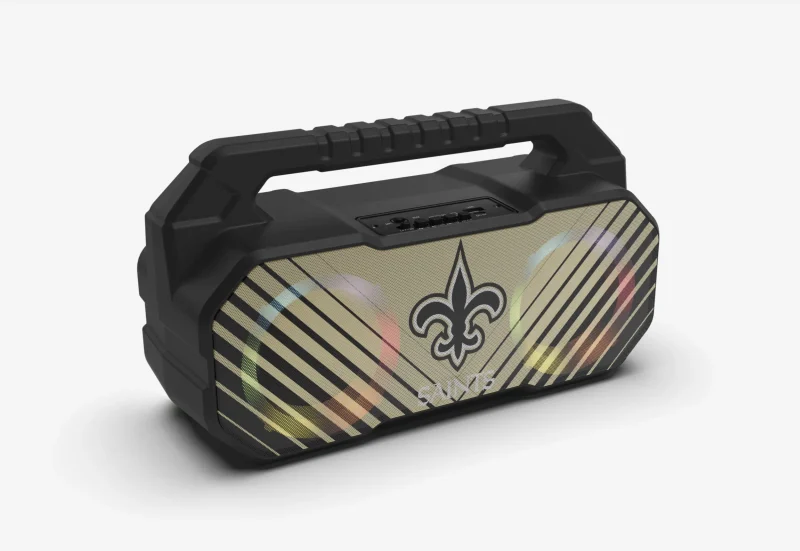 new orleans saints bluetooth boombox speaker with fm radio