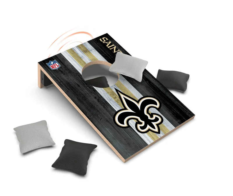 new orleans saints cornhole set with bluetooth speaker scaled