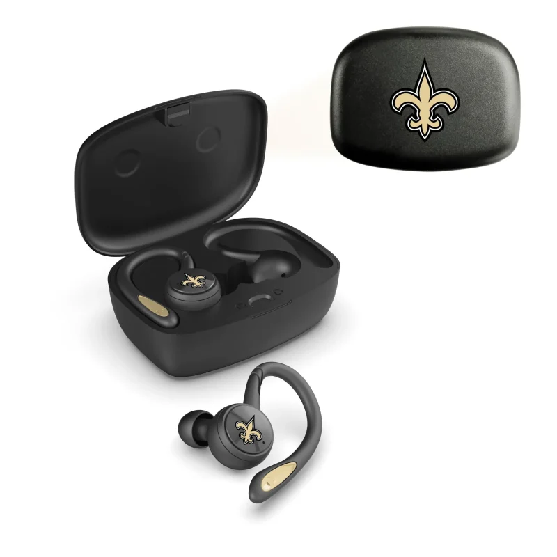 new orleans saints true wireless earbuds nfl sport bluetooth