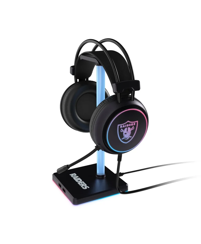 nfl las vegas raiders led gaming headset stand