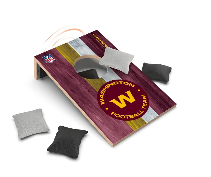 nfl washington commanders cornhole set with bluetooth speaker scaled