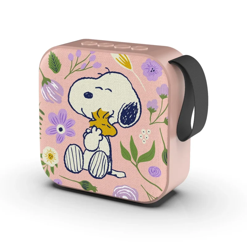 pink floral mini bluetooth speaker peanuts in bloom