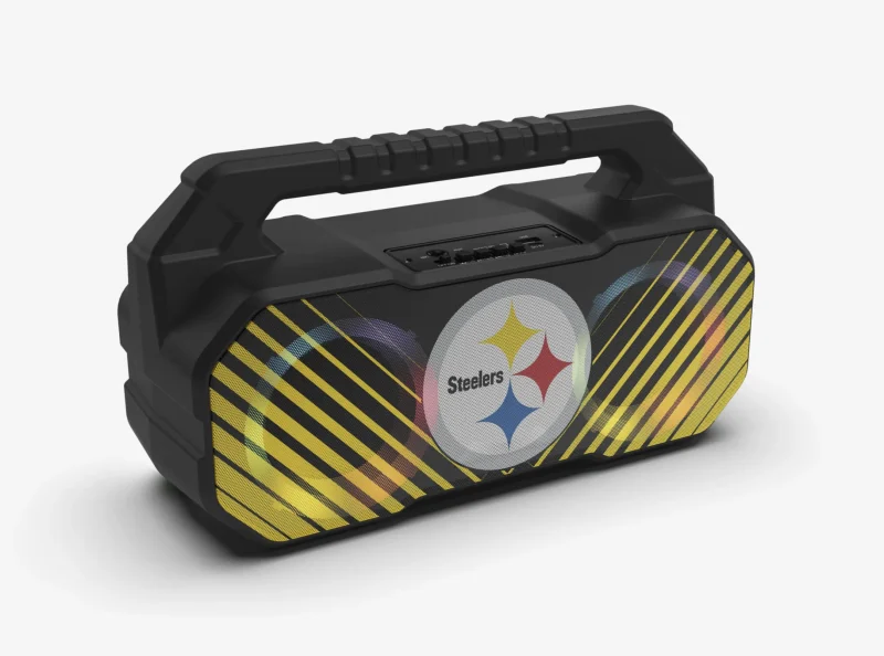 pittsburgh steelers bluetooth boombox speaker with fm radio