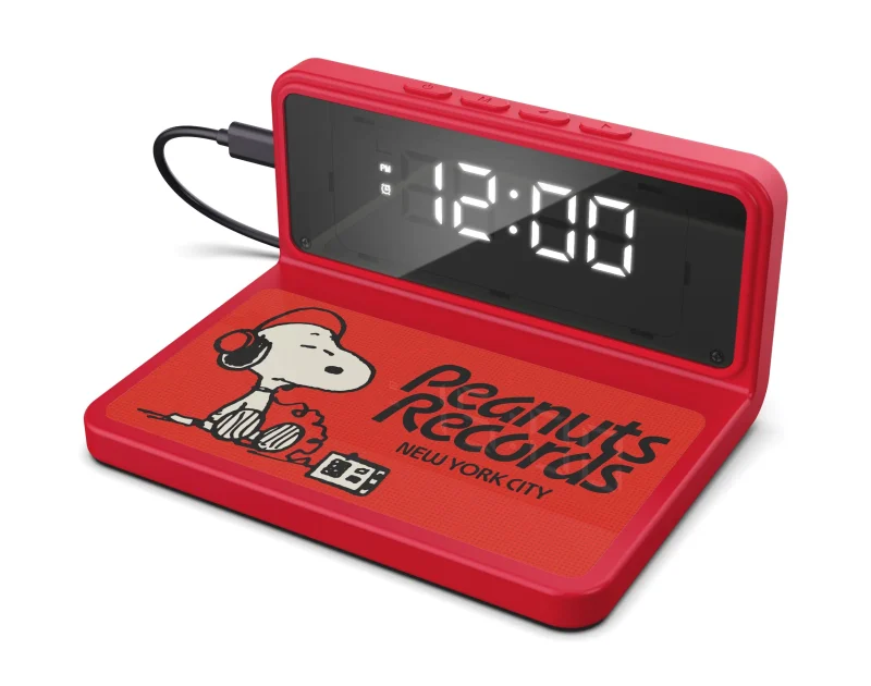 red records alarm clock wireless charger