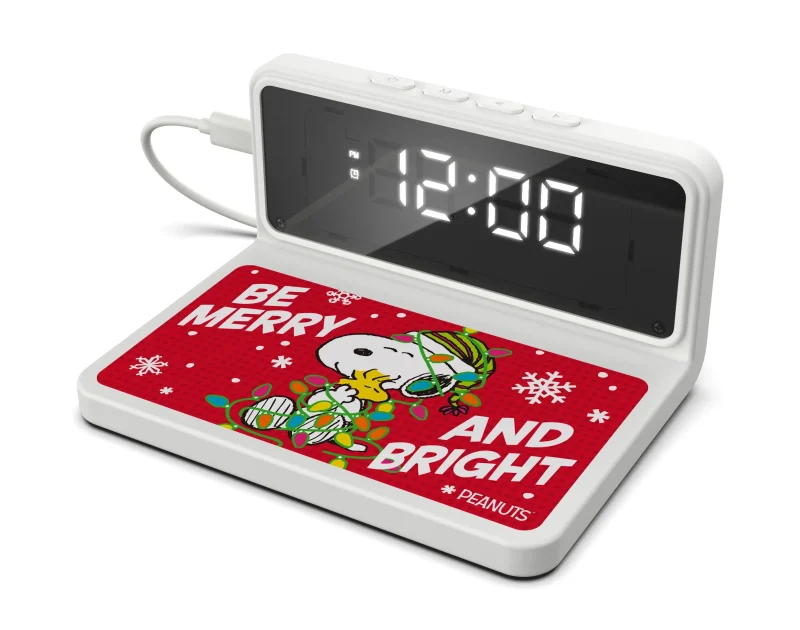 snoopy peanuts alarm clock wireless charger