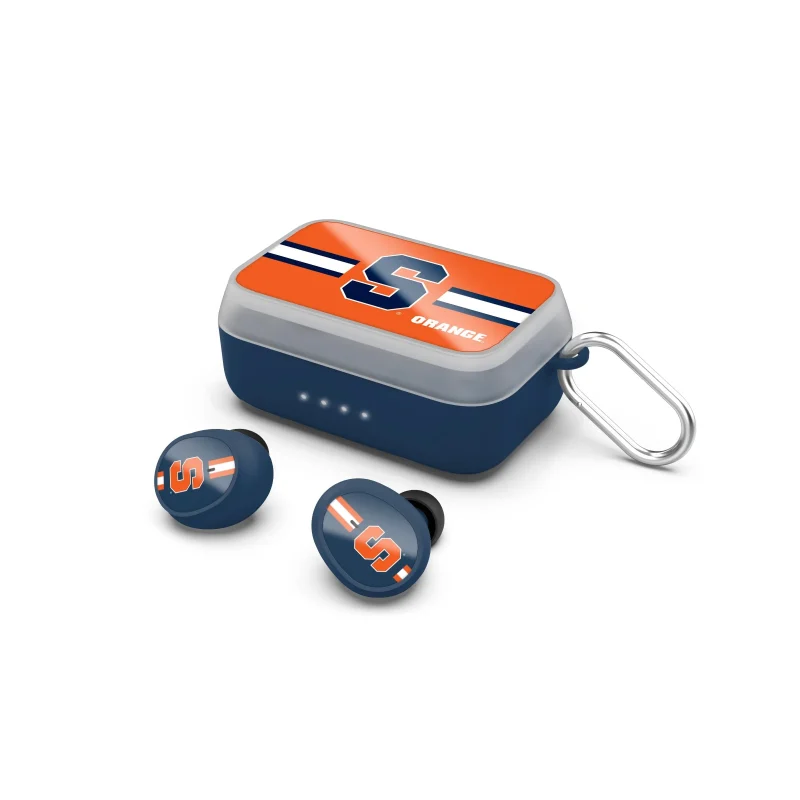 syracuse orange wireless earbuds premium sports audio