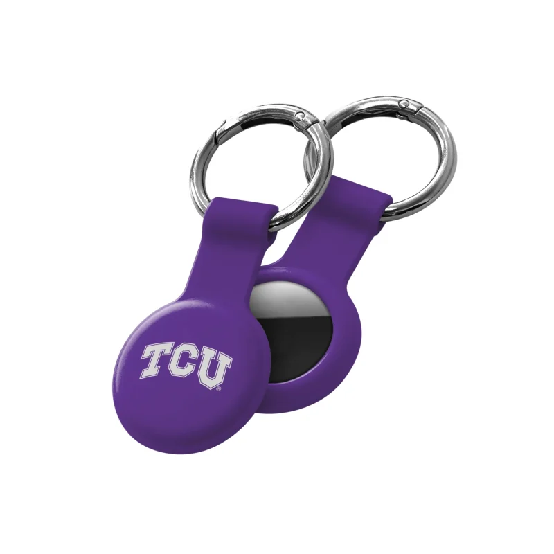 tcu horned frogs airtag case protect show your team pride scaled