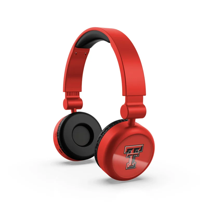 texas tech wireless bluetooth headphones lightweight on ear scaled