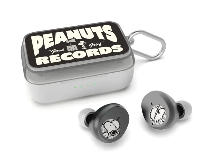 true wireless earbuds with black records tech