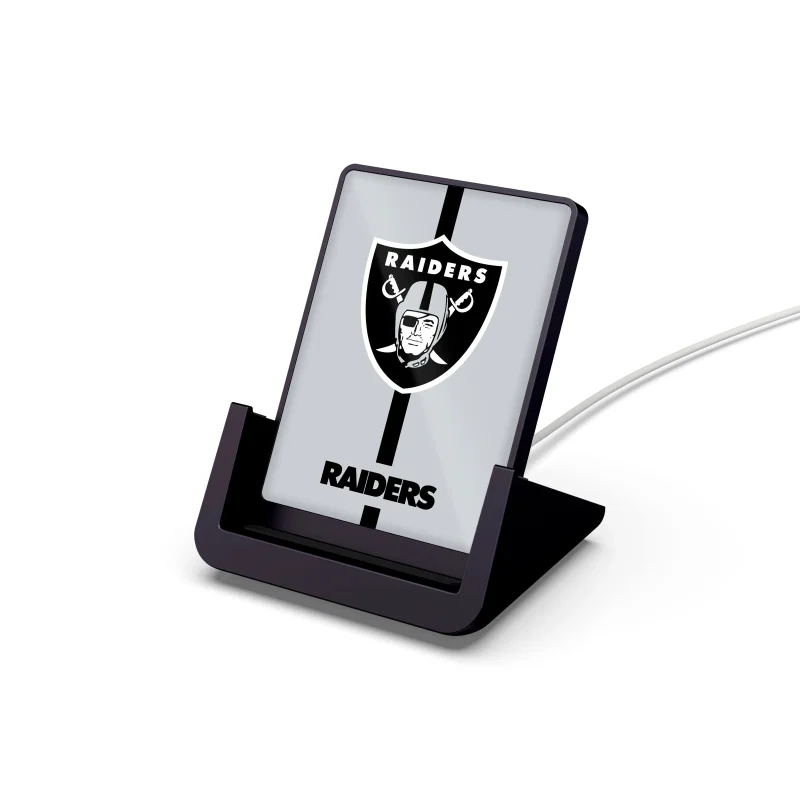 vegas raiders wireless charging stand nfl edition