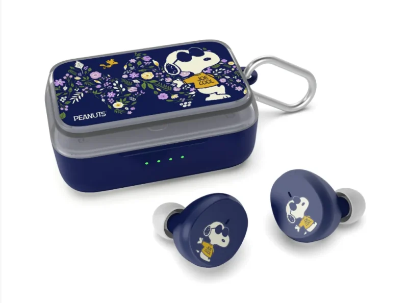 violet floral true wireless earbuds peanuts in bloom