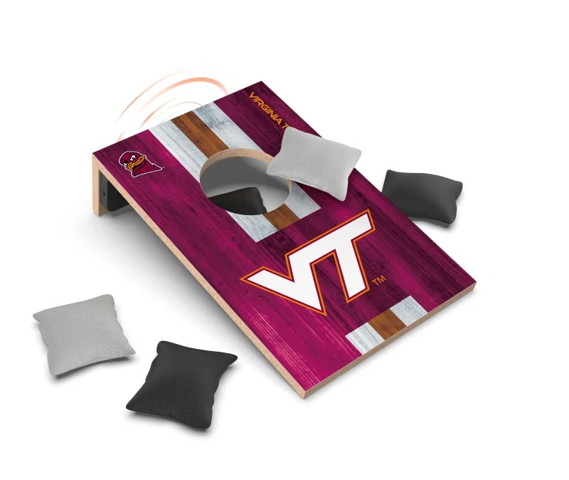 virginia tech hokies cornhole set with bluetooth speaker scaled