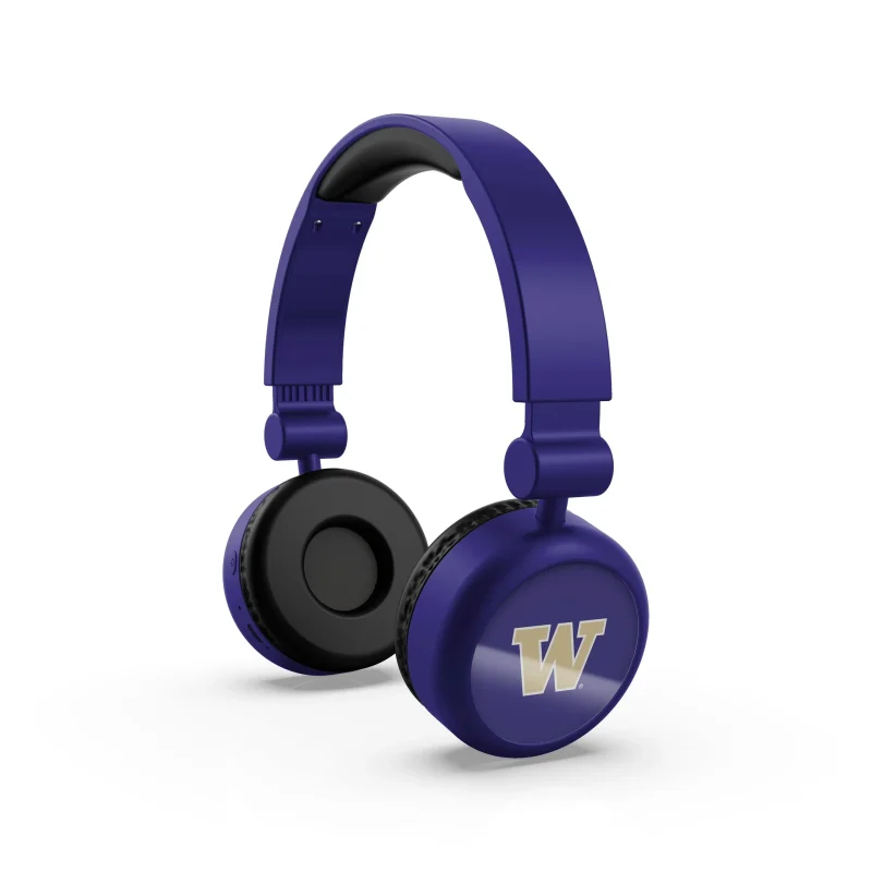 washington huskies bluetooth headphones lightweight on ear scaled