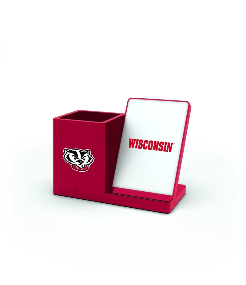 wisconsin badgers wireless charger pen stand scaled