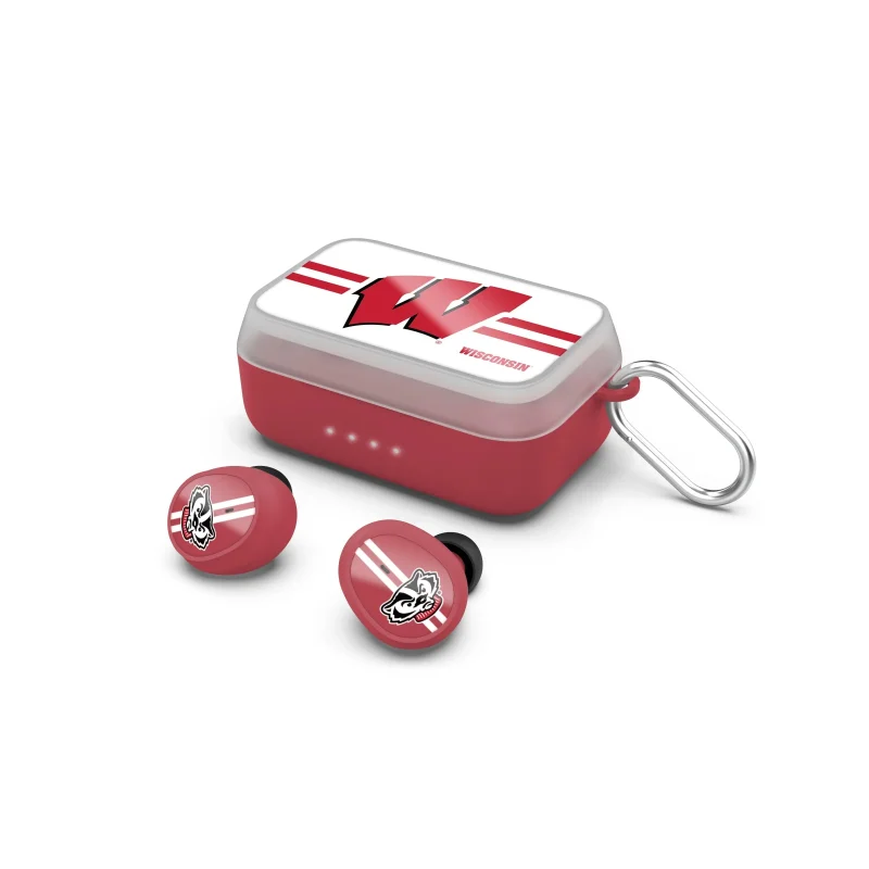 wisconsin badgers wireless earbuds premium sports audio